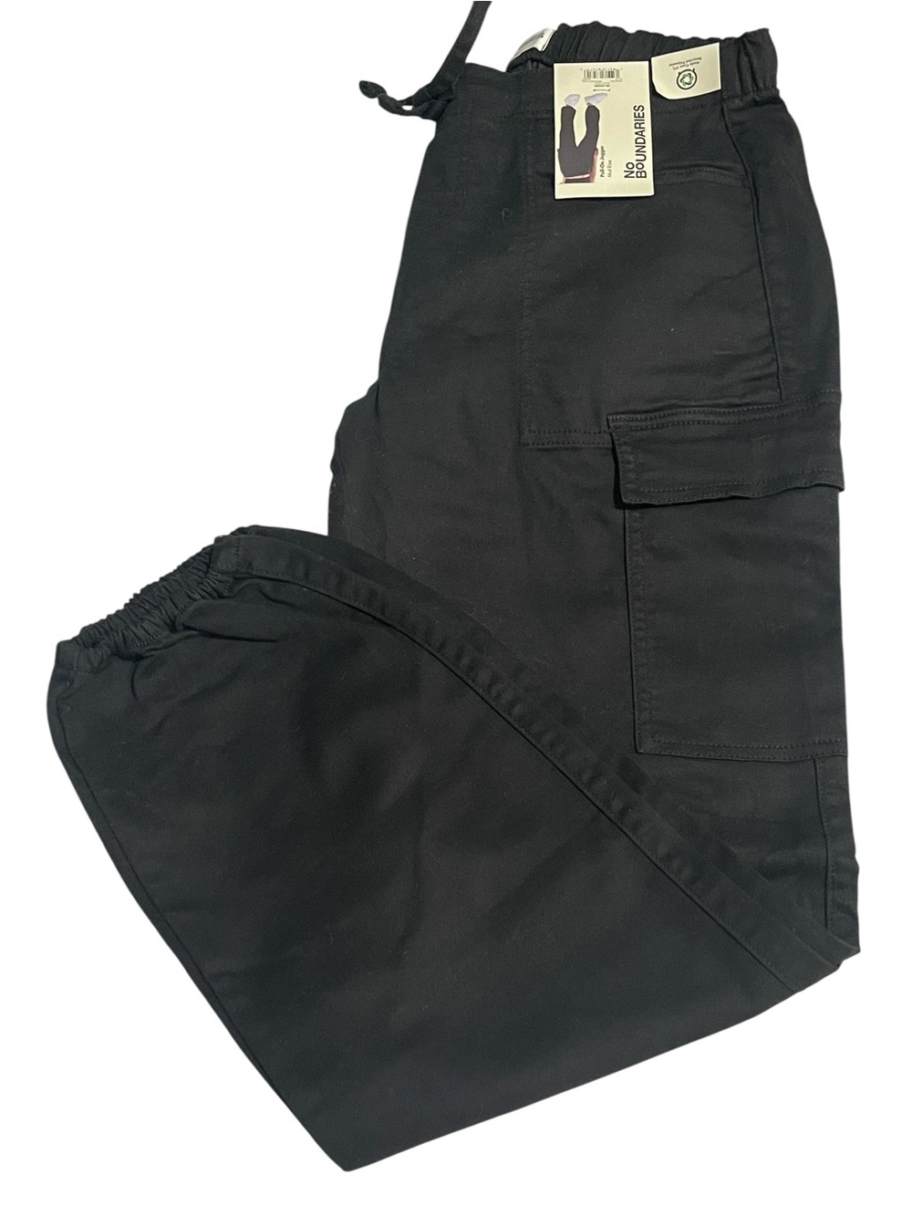 New women’s Small black cargo pull on jogger pants